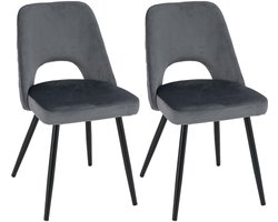 SureDeal® - Fauteuil - Gestoffeerde Eetkamerstoelen - Sponskussen - Hoge Dichtheid Stevige - 60x46x84 cm - Grijs
