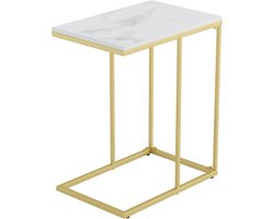 SureDeal® - Gesinterde Steen C Vormige Snacktafel - Rechthoek Einde Zijtafel - Schuif Onder Bank Voor Sofa - Koffie Laptop - Woonkamer Slaapkamer