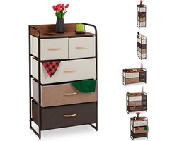 SureDeal® - Kast - Ladekast - 5 Manden - 58x31.5x100 cm - Hout - Bruin - Binnen Kast - Vakkenkast - Boekenkast - Opbergkast - Halorganizer