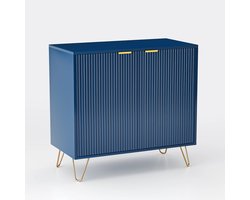 SureDeal® - Ladekast 2 laden - MDF & Spaanplaat - Donkerblauw - Marokkaanse stijl