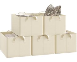 SureDeal® - Opbergboxen - Stuks - Organiser box - Opvouwbare stapelboxen - Crème - 37,5x26x20 cm