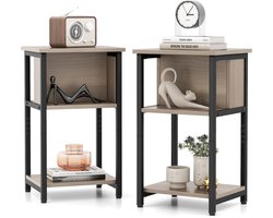 SureDeal® - Set van 2 - Nachtkastjes - Bijzettafel - - Banktafel - Slaapkamer - Woonkamer - 34 x 30 x 58,5 cm