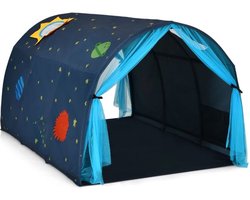 SureDeal® - Tentje - Kinderbedje - Speeltent in Prinsessenstijl - Kinderen - Kindertent met Venster & Tas & Gordijn - Blauw
