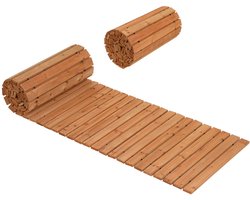 SureDeal® - Tuinier - Houten Tuinpad Rolpad - Buiten - Antislipoppervlak Uitrolbaar Houten - 367x55x1,5 cm - Naturel
