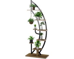 SureDeal® - Vakkenkast - Plantenrek - Kast - Binnen en Buiten - 60x30x155 cm - Industrieel - Tuin - Huiskamer - Woonkamer - Dressoir