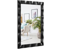 SureDeal® - Wandspiegel - Boerderijstijl Rubberen Houten - Massief Houten Lijst - 106x71,5 cm - Donkerbruin