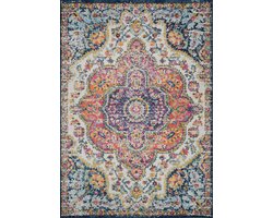 SURYA - JULIA - Vintage oosters tapijt - Meerkleurig/roze