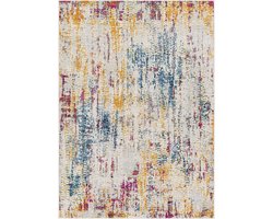 SURYA - Modern Abstract Tapijt ALANA - Meerkleurig/blauw