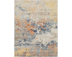 SURYA Mona vloerkleed outdoor binnen en buiten modern abstract geel blauw