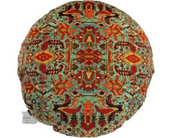 SusaStyle - vloerkussen Sard Shirin - poef – rond 90cm – uniek Perzisch design - zijdezacht