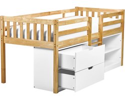 SUSVILLE - Kinderbed - Lichtbruin - 90 x 200 cm - Rubberhout