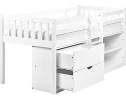 SUSVILLE - Kinderbed - Wit - 90 x 200 cm - Rubberhout