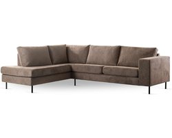 Suzanne 3-zits hoekbank links stof - taupe