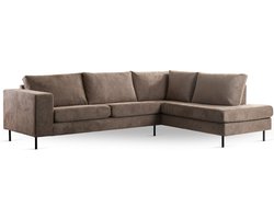 Suzanne 3-zits hoekbank rechts stof - taupe