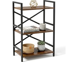 SV Living Boekenkast - Boekenrek - Open Vakkenkast - Industrieel - 3 Laags - 28×42×70cm