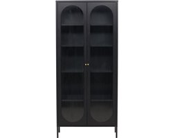 Svea - Mila vitrinekast - 80 x 180 cm - zwart