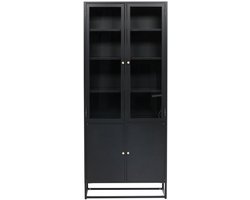 Svea - Noma vitrinekast - 80 x 190 cm - zwart