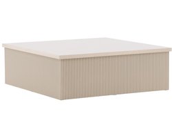 Svea - Vita vierkante salontafel - 90 x 90 cm - beige