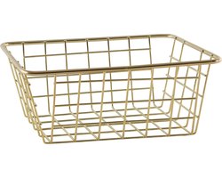 Svenska Living Draadmand - goudkleurig - 20 x 15 x 8 cm - opbergmand - Keukenmandjes/sokkenmandjes