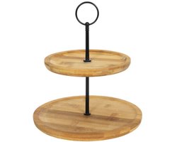 Svenska Living Etagere 2-laags - bamboe hout - 16 x D22 cm