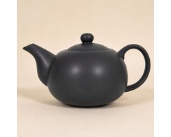 Svenska Living theepot met deksel - 1000 ml - keramiek - zwart - D22 x H12 cm - voor 3 tot 4 kopjes
