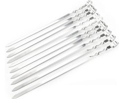 SVH Company RVS Barbecuespiezen - BBQ Grill Spies Spiezen Vlees Pennen Vleespennen Sate Kebap Kabab Shaslik - 10 Stuks