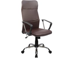 SVITA AIKO bureaustoel - directiestoel met wielen armleuningen hoge rugleuning in hoogte verstelbaar schommelmechanisme bruin