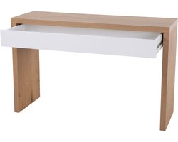 SVITA ANGULAR - Bureau met lade Kaptafel 120x40x76 cm Eiken-Wit