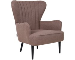 SVITA ARTHUR Wingback Chair - Relaxstoel Modern gestoffeerd stof Bruin