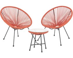 SVITA BALI Balkonmeubelset - Loungeset Relax Egg-Chair Wicker Design Oranje