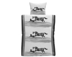 SVITA beddengoed - paardenmotief kinderbeddengoed pony paard microvezel oekotex 135x200cm