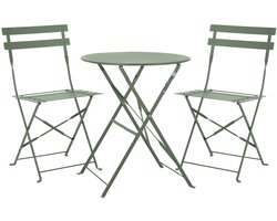 SVITA BERLIN Bistroset - Metalen Zitgroep Balkon Opvouwbare Tafel Stoelen Mint