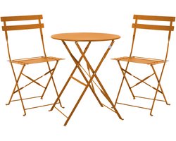 SVITA BERLIN Bistroset - Metalen Zitgroep Balkon Opvouwbare Tafel Stoelen Oranje