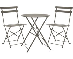 SVITA BERLIN Bistroset - Metalen Zitgroep Balkon Opvouwbare Tafel Stoelen Taupe