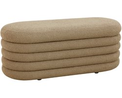 SVITA BLOSSOM XL Kruk - met Opbergruimte Ottomaanse Bouclé Hoes Lichtbruin