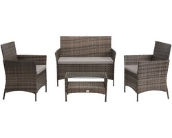 Svita Brooklyn polyrattan lounge - zitgroep tuinset bruin