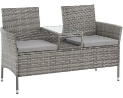 SVITA CHICAGO rotan bank - tuinbank lounge zithoek grijs