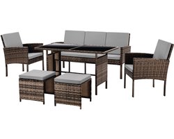 Svita Denver Poly Rotan Zitgroep - Lounge Set Bruin