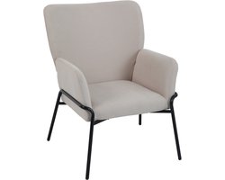 SVITA FREIA loungestoel - modern met armleuningen cocktailstoel gestoffeerde stoel beige