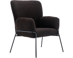SVITA FREIA loungestoel - modern met armleuningen cocktailstoel gestoffeerde stoel zwart