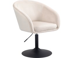 SVITA JAMAIKA loungestoel - cocktail stoel plaatvoet met armleuningen fluweel crème