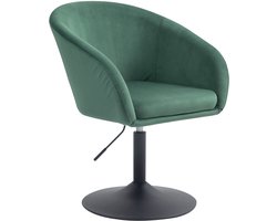 SVITA JAMAIKA loungestoel - cocktailstoel met armleuningen fluweel donkergroen