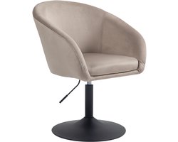 SVITA JAMAIKA loungestoel - cocktailstoel met armleuningen fluweel taupe