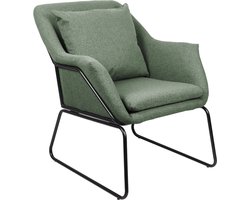 SVITA JOSIE loungestoel - gestoffeerd binnen gestoffeerde stoel met armleuningen metalen frame stoffen bekleding eenpersoonsbank modern groen