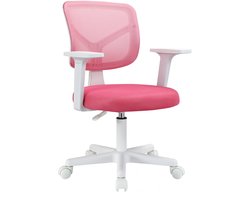 SVITA JOY kinderbureaustoel - in hoogte verstelbare draaistoel met wielen bureaustoel voor kinderen pink
