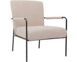 SVITA KYLE Lounge Chair - Gestoffeerde stoel Accentstoel Woonkamer met armleuning Beige