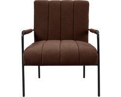 SVITA KYLE Lounge Chair - Gestoffeerde stoel Accentstoel Woonkamer met armleuning Teddy Boucle Bruin