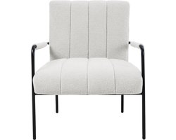 SVITA KYLE Lounge Chair - Gestoffeerde stoel Accentstoel Woonkamer met armleuning Wit