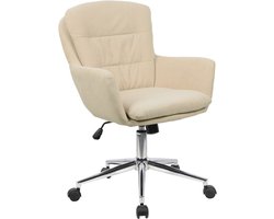 SVITA MARTE bureaustoel - draaistoel werkstoel in hoogte verstelbaar stoffen bekleding met wielen schommelmechanisme beige