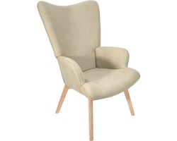 SVITA OLAV fauteuil - oorfauteuil loungestoel relaxfauteuil met armleuningen met hoge rugleuning modern comfortabel robuust woonkamer slaapkamer eetkamer beige